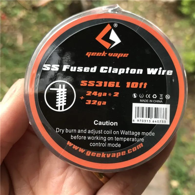100% оригинальный 10 футов GeekVape SS Fused Clapton SS316 ленточный провод/A1 Сплавленный провод