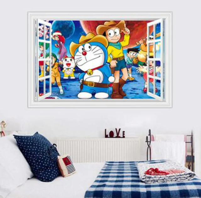 Vibrant Biru Kartun Doraemon Gambar Anak Ruang Stiker Vibrant Biru Kartun Doraemon Gambar Anak Ruang Stiker Dinding Tamu