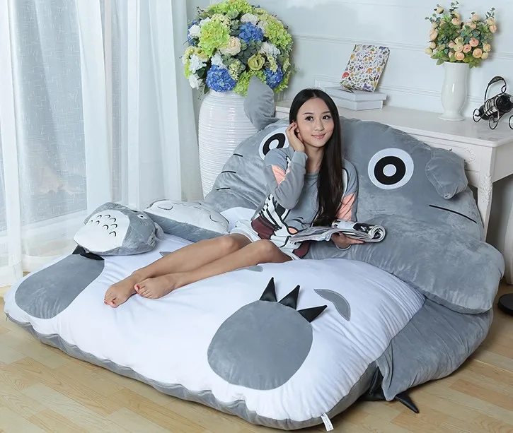 Vescovo ضخمة حجم تصميم لطيف لينة السرير Totoro أريكة استرخاء نوم السرير النوم حقيبة 100% مرتبة قطنية غطاء