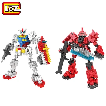 

LOZ Building Blocks New Gundam Action Figure Model Diamond Building Blocks 15cm 6 pcs/set Toys for Children 9+ Gift