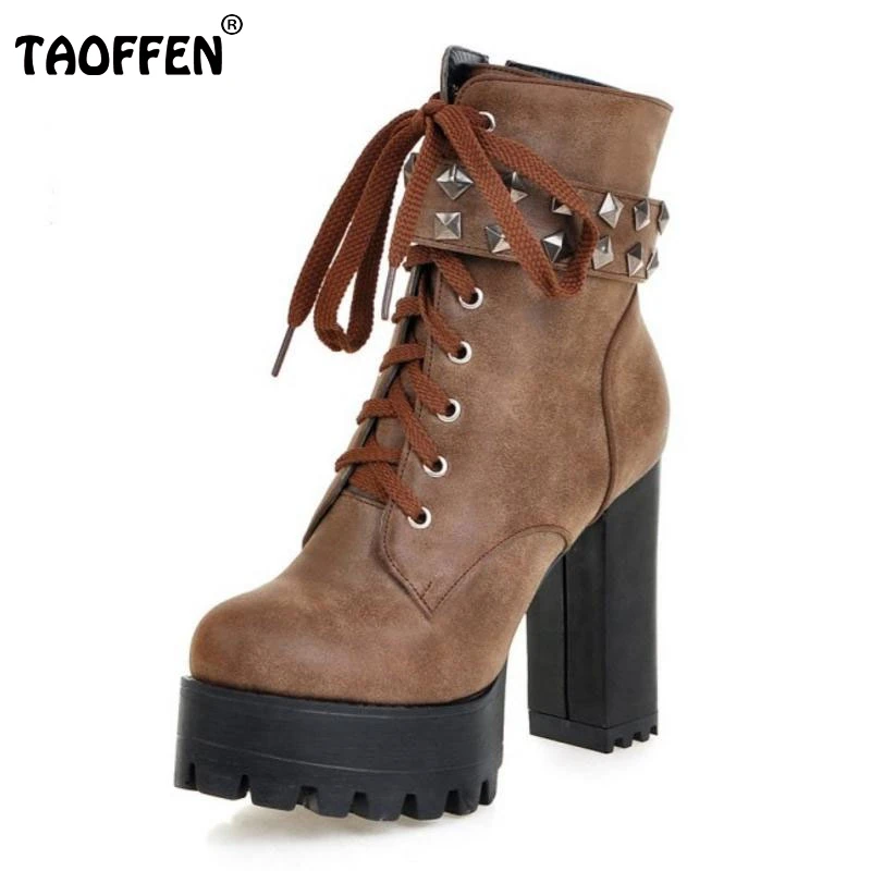Heel Warme Stiefeletten High Plattform grau Schuhe Kreuz Damen Taoffen Frauen Größe brown Schwarzes Nieten Stiefel 33 Zip 48 Platz Strap OXZXqYxP7w