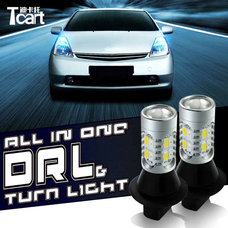 

Tcart Car Accessories Car LED Lamp DRL Daytime Running Light Front Turn Signal Auto Led Bulbs Daylight For Audi a3 8p q7