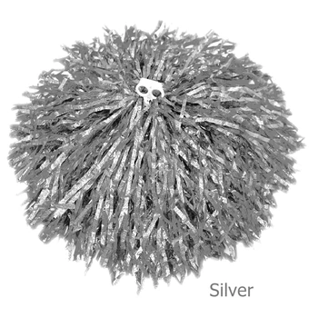 

1pcs Cheerleading Pom Poms for Football Basketball Match Cheerleading pompoms cheerleader cheerleading metallic pompom Silver