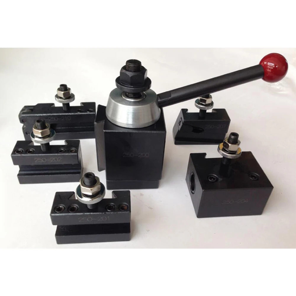 

swing dia 304mm wedge type postion quick change tool post set of 6pcs tool post lathe (US type)