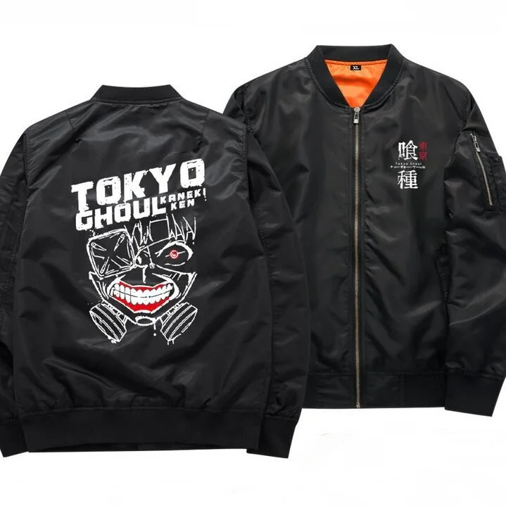 Winter Mens Anime Tokyo Ghoul Bomber Jacket Kaneki Ken Baseball Jackets