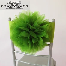 Популярные зеленый цветок из органзы стул группа лайкра Цветок Председатель Группы Универсальный Председатель Группы