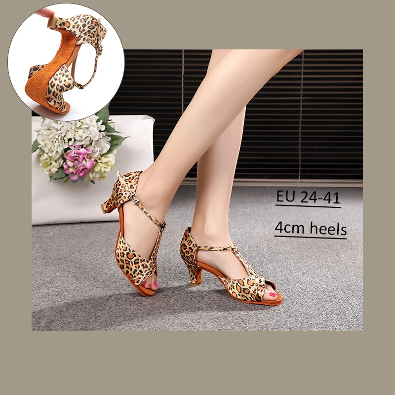 

Alharbi Hot Sale Women Girls Ballroom Dance Shoes For Latin American Dances Salsa Sandals Tango Shoes 4cm Heels Dancing Shoes