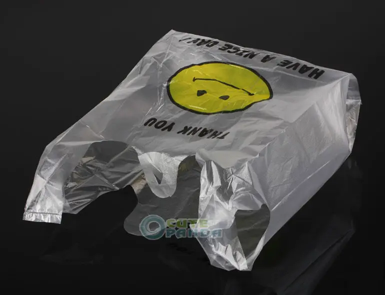 100 шт. пластиковые пакеты для покупок 20 х30 см|faces smile|face smileyface bag |