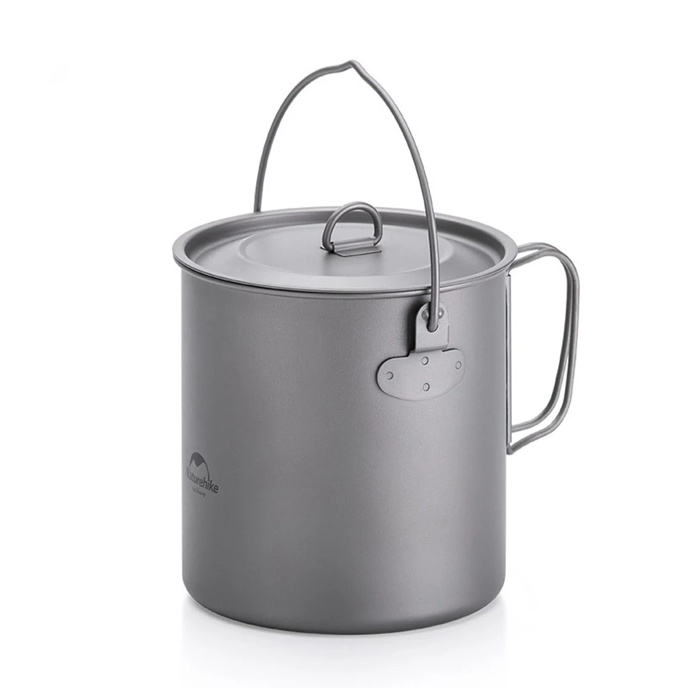 

Naturehike New Titanium Pot Picnic Titanium Bowl Portable Outdoor Camping Cookware Titanium Water Cup Mug with Foldable Handle