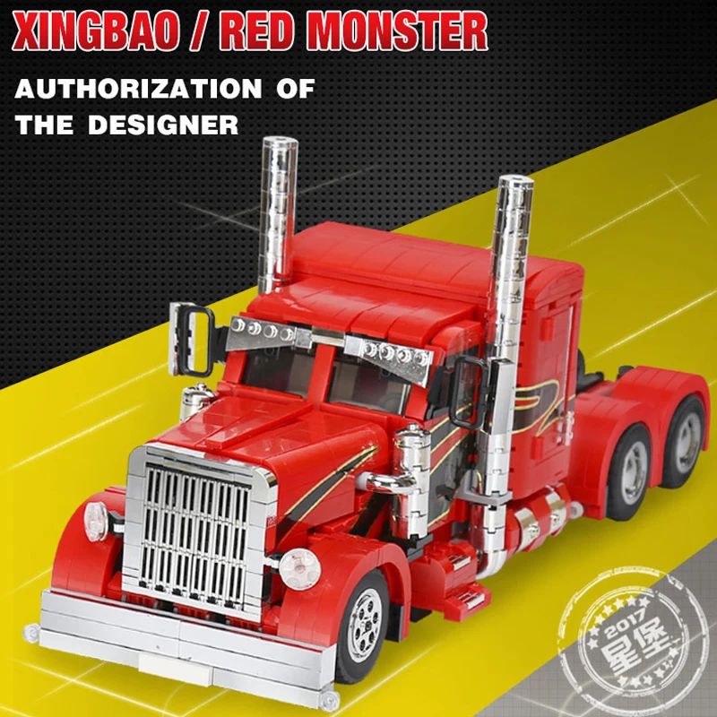 XingBao 03012 1505Pcs Genuine Technic Truck Series The Red Monster Set Building Blocks Bricks Assembly Heavy Truck Model Jugetes
