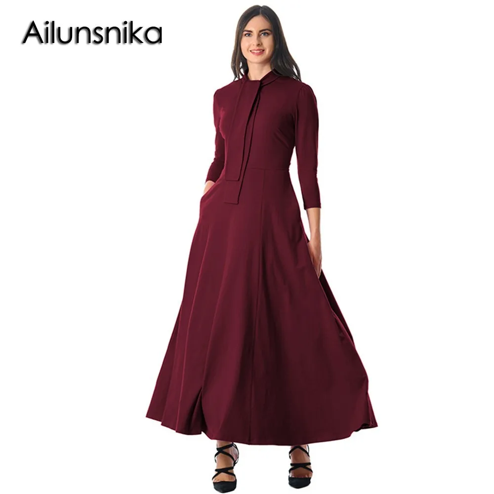 long sleeve dress with bow