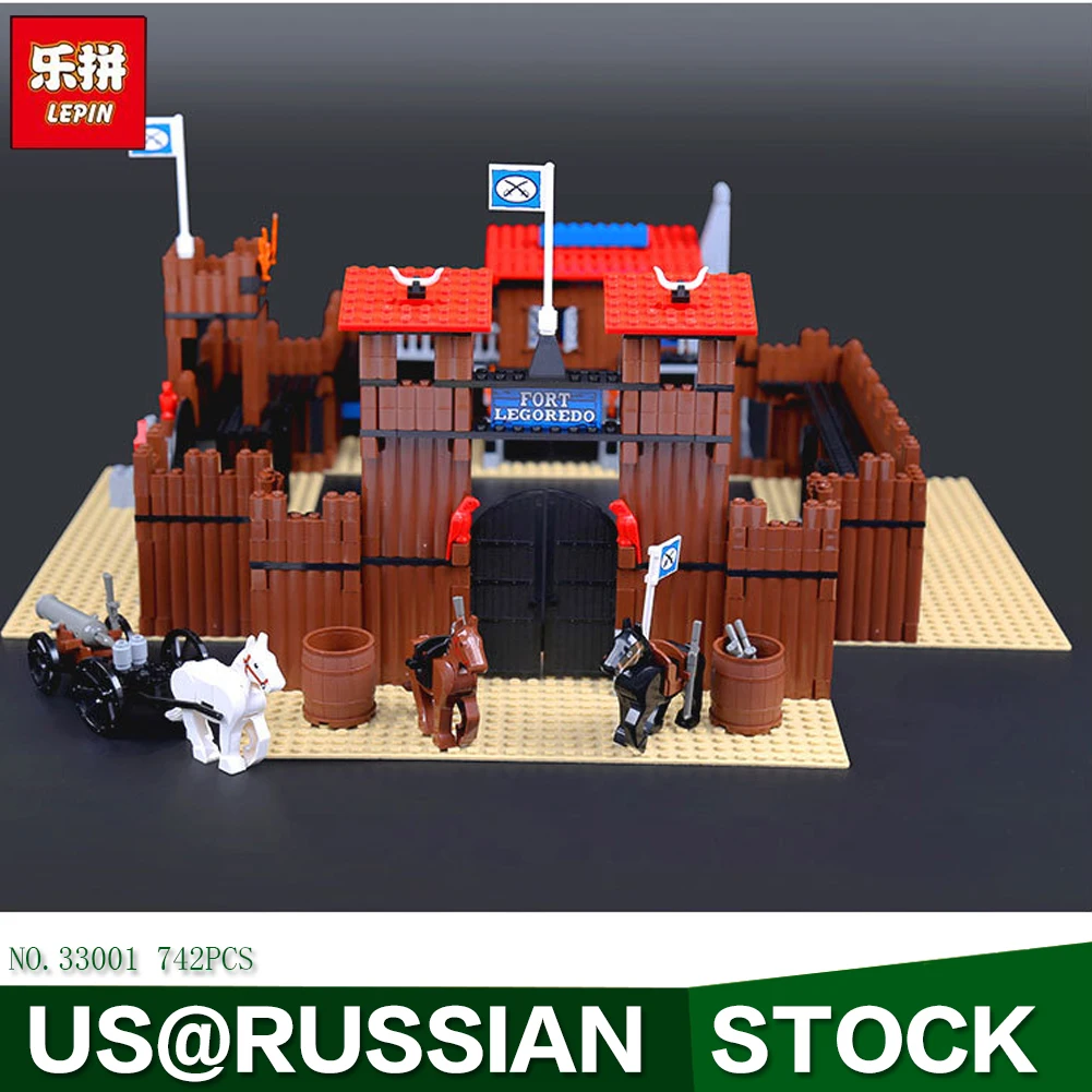 

Lepin 33001 742Pcs Genuine Building Series The Idian Cowboy`s Castle Set Educational Building Blocks Bricks Toys Model Gift 6769