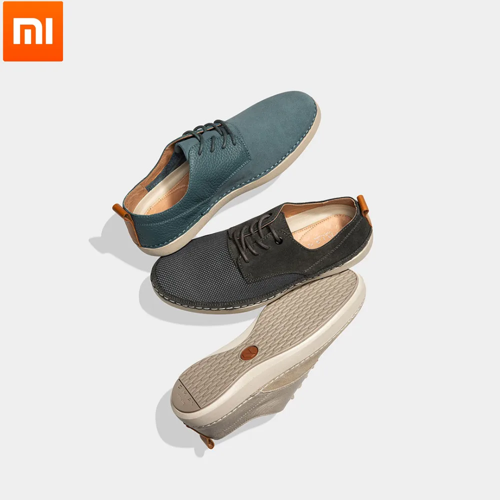 Goede Xiaomi youpin qimian Mode mannen lederen lichtgewicht eenvoudige casual schoenen zachte Comfortabele en ademende Rubberen zool