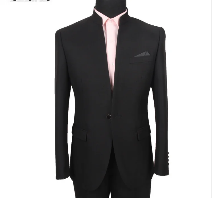 Stand Collar Suit Two Piece Casual Suits Men 2018 Autumn New Arrival