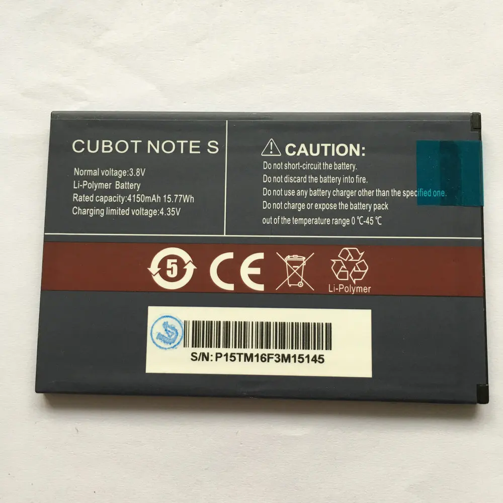 Battery For CUBOT NOTE S Mobile phone 4150mA Li ion Batteries Bateria