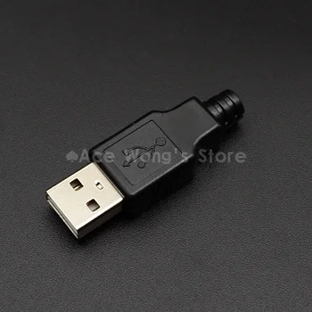 

10pcs/lot USB Male 4Pin A Type Plug Connector with Plastic Cover for Data Connection Interface Charging
