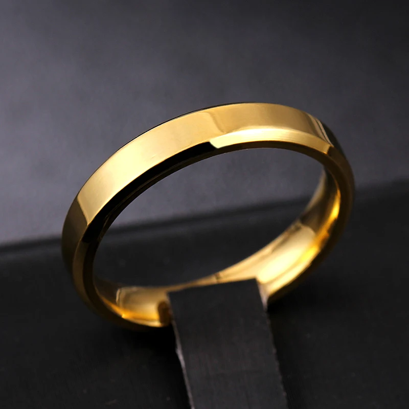 4 мм 6 мм золото нержавеющая сталь пара кольцо для мужчин и женщин