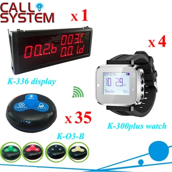 Online Order System For Restaurant Wireless Bell Equipment 35 Ring Caller 4 Watch For Waiter 1 Counter Display
