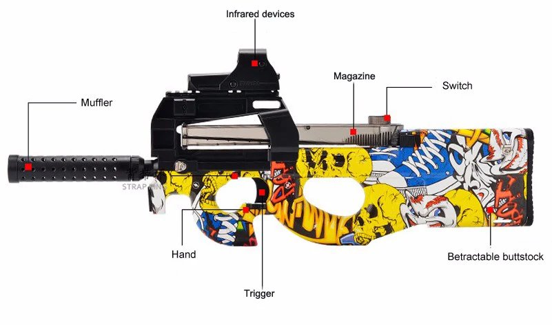 P90 Электрический игрушка для машинок пистолет Graffiti Edition жить CS нападение Бекас оружие воды пуля всплески пистолет смешно открытый Пистолеты игрушки