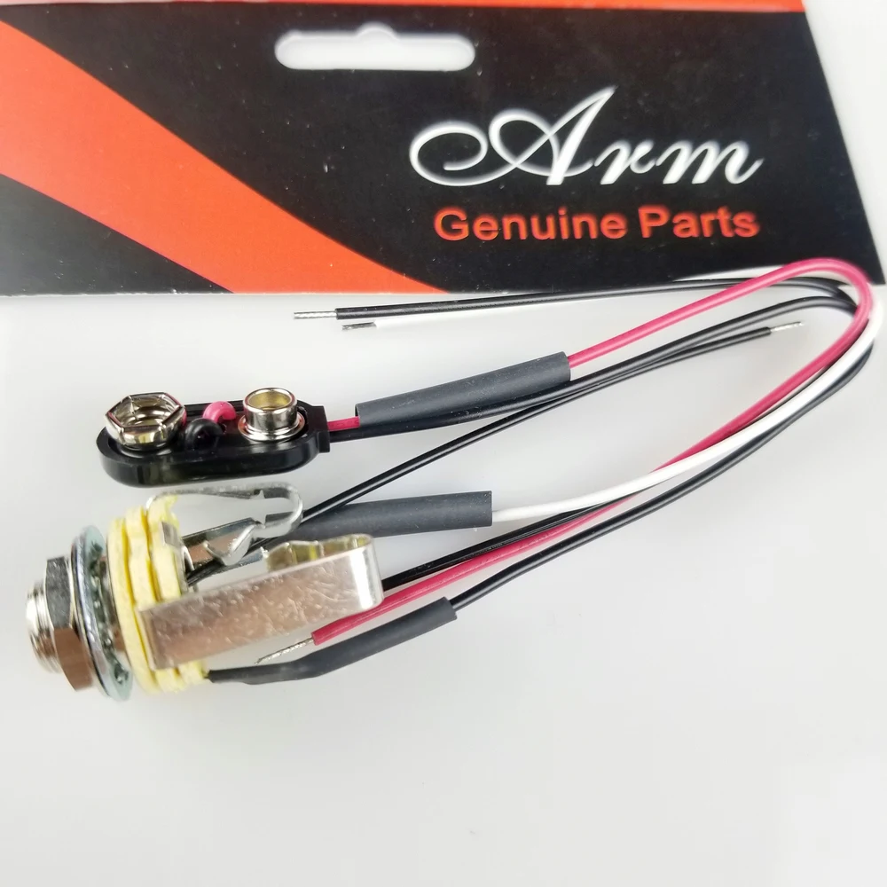 1 Piece 1/4" Stereo Output Jack Electric Guitar/Bass Short Open Electric Guitar Jack With Line Made In USA