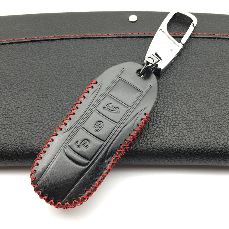 Top layer leather Genuine Leather car key cover For Porsche Cayenne 911 996 panamera macan