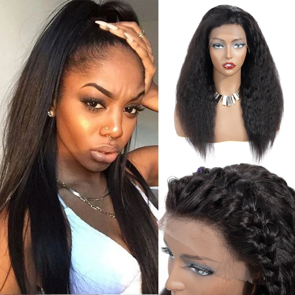 BEAUDIVA Malaysia Kinky Straight Human Hair Wigs Remy Hair 4*4 Lace