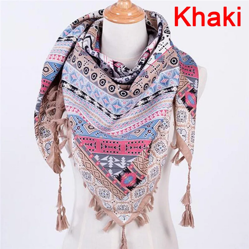 Winter Autumn Ladies Shawls 6 Styles  Women Scarf Square Scarves Tassel Printed Women Wraps