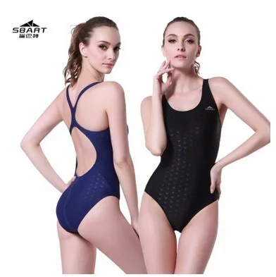 

SBART One Piece Suit Plus Size Swimwear High Cut Sexy Monokini Black Bathing Suits Women Competition Professional Swimming Suit