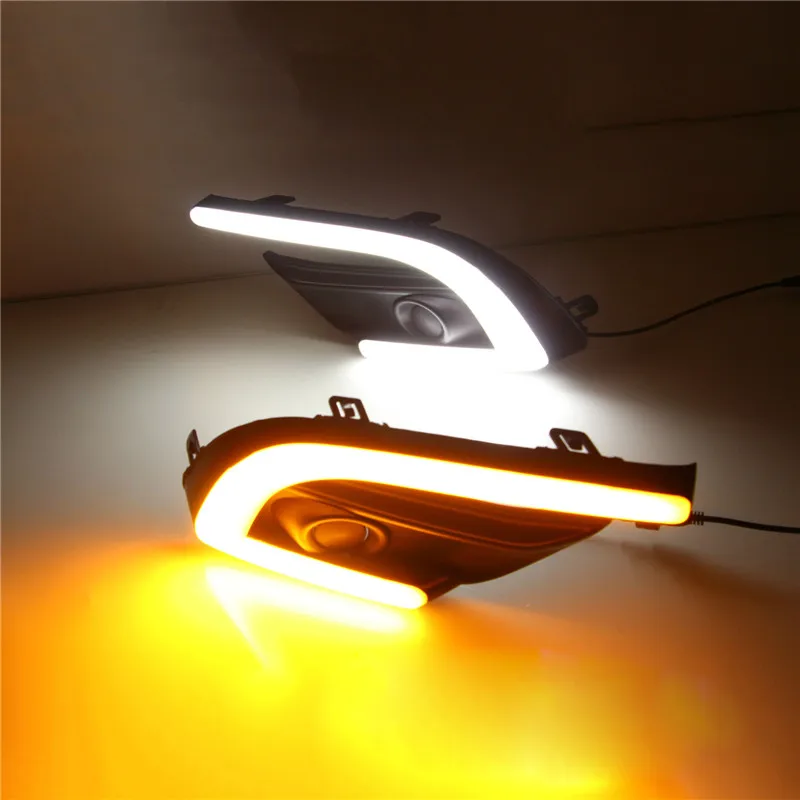2 шт. для Mazda 3 Mazda3 Axela 2013 2014 2015 2016 светодиодный DRL Дневной светильник тумана желтый