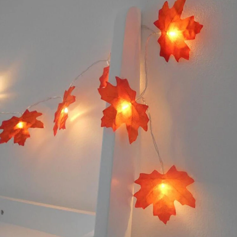 Led Light String Maple Leaf Fairy Garland String Light 1234M AA Battery Operated Fall Garden Home Christmas Tree Lighting (8)