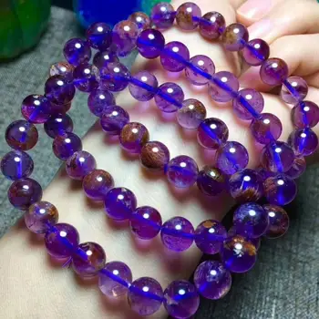 

Free Shipping Natural Amethyst Quartz Purple Crystal Bracelet 8.8-8mm AAA(cx#5059)