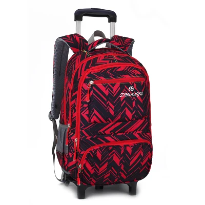 Детский чемодан многофункциональные школьные сумки, студенческие сумки на колесиках, рюкзак с колесиками на лестницах, рюкзак на колесиках - Цвет: 6 wheels