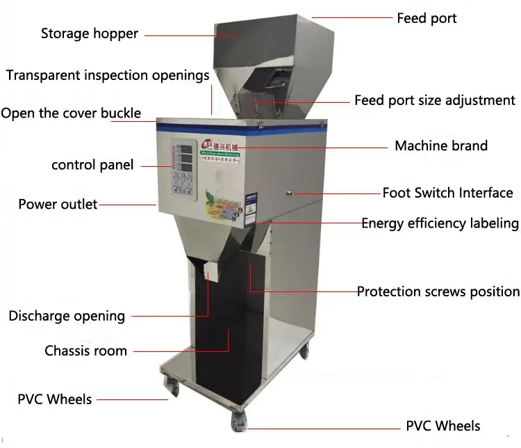 Зернистая версия материала 10-999 г Автоматическая пищевая взвешивающая упаковочная машина для расфасовки сыпучих веществ чайная аппаратная машина для наполнения орехов