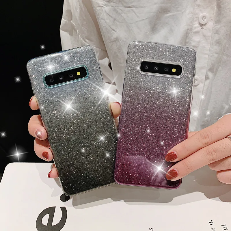 

Luxury Bling Glitter Gradient Case For Samsung Galaxy S10 S9 S8 Plus S10E Silicone Case For Samsung S10e Soft TPU Phone Cover