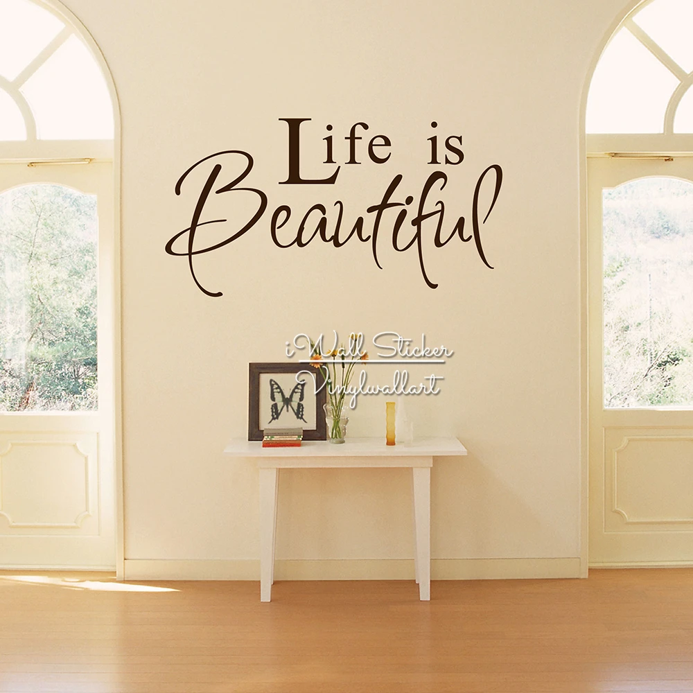 La Vie Est Belle Citation Sticker Mural Vie Citations Murales