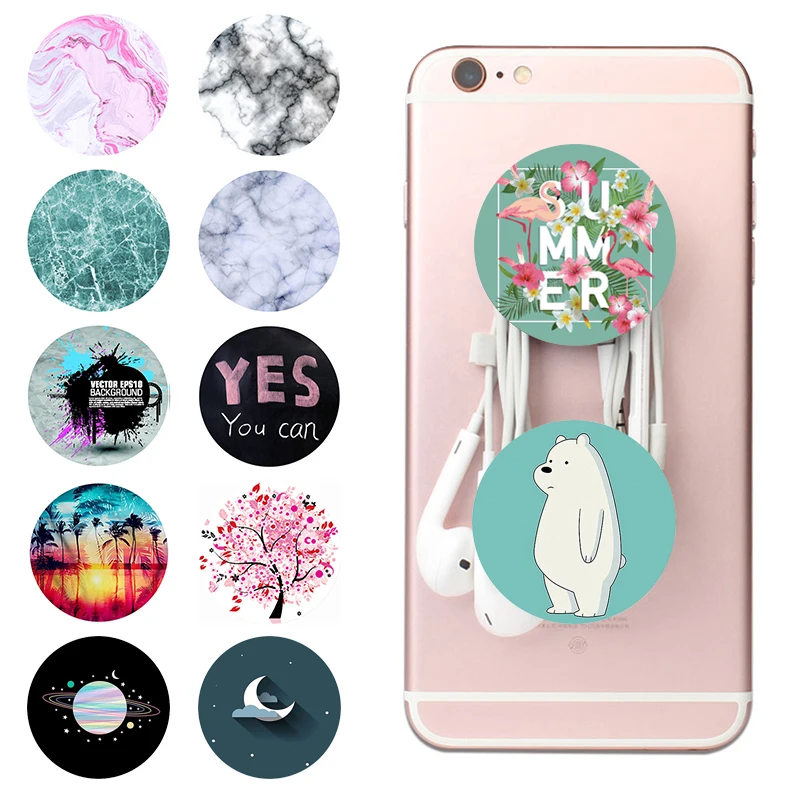 

Marvel Gasbag Phone Holder Marmor Cute Bear Round Smartphones and Tablets Finger Ring Expanding Stand Grip