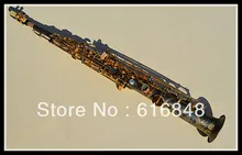 Wholesale B the soprano straight saxophone Henry Reference 54 black grinding placer gold key