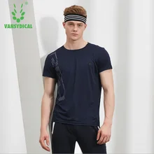 Vansydical спортивные футболки для спортзала Мужская Фитнес-одежда с коротким рукавом быстросохнущая баскетбольная тренировка для бега в спортзале спортивные топы для бега