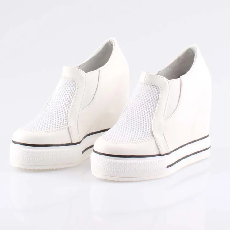 

2017 women platform shoes wedges high heels breathable hidden Height Increasing casual ladies shoes zapatillas deportivas mujer