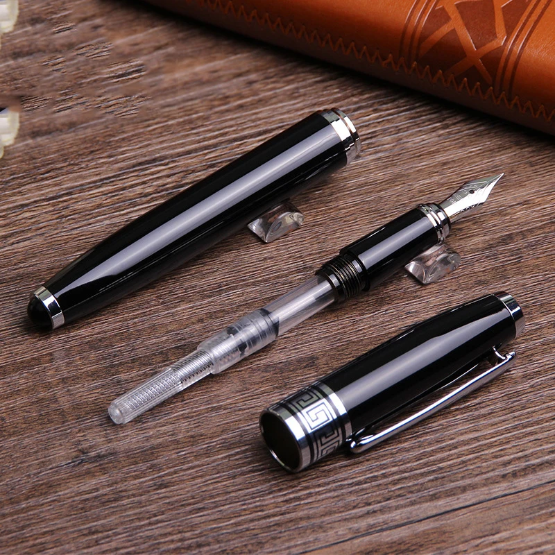 

1PCS New High Quality Office Business Fountain Pens Metal Pen Rotating Absorbent Gift Advertising Pens School Supplies
