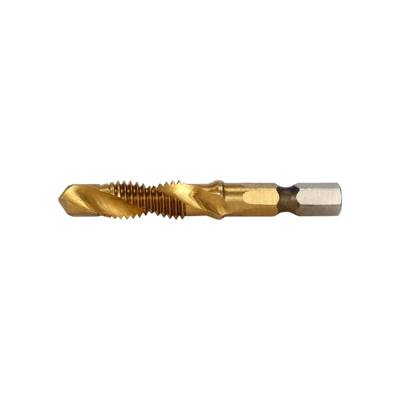 Neoteck 6Pcs/set hss Hexagon Hex Metric drill bit Tap Countersink Screw Thread M3 M4 M5 M6 M8 M10 Hand Tools Silver Gold Color