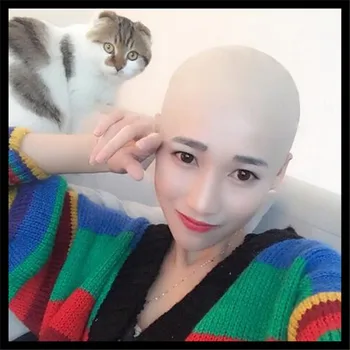 

2017 Top Quality Details about Funny latex Skin Fake Bald Head Unisex Fancy film Party Dress Skinhead Wig Cap For Party Cosplay