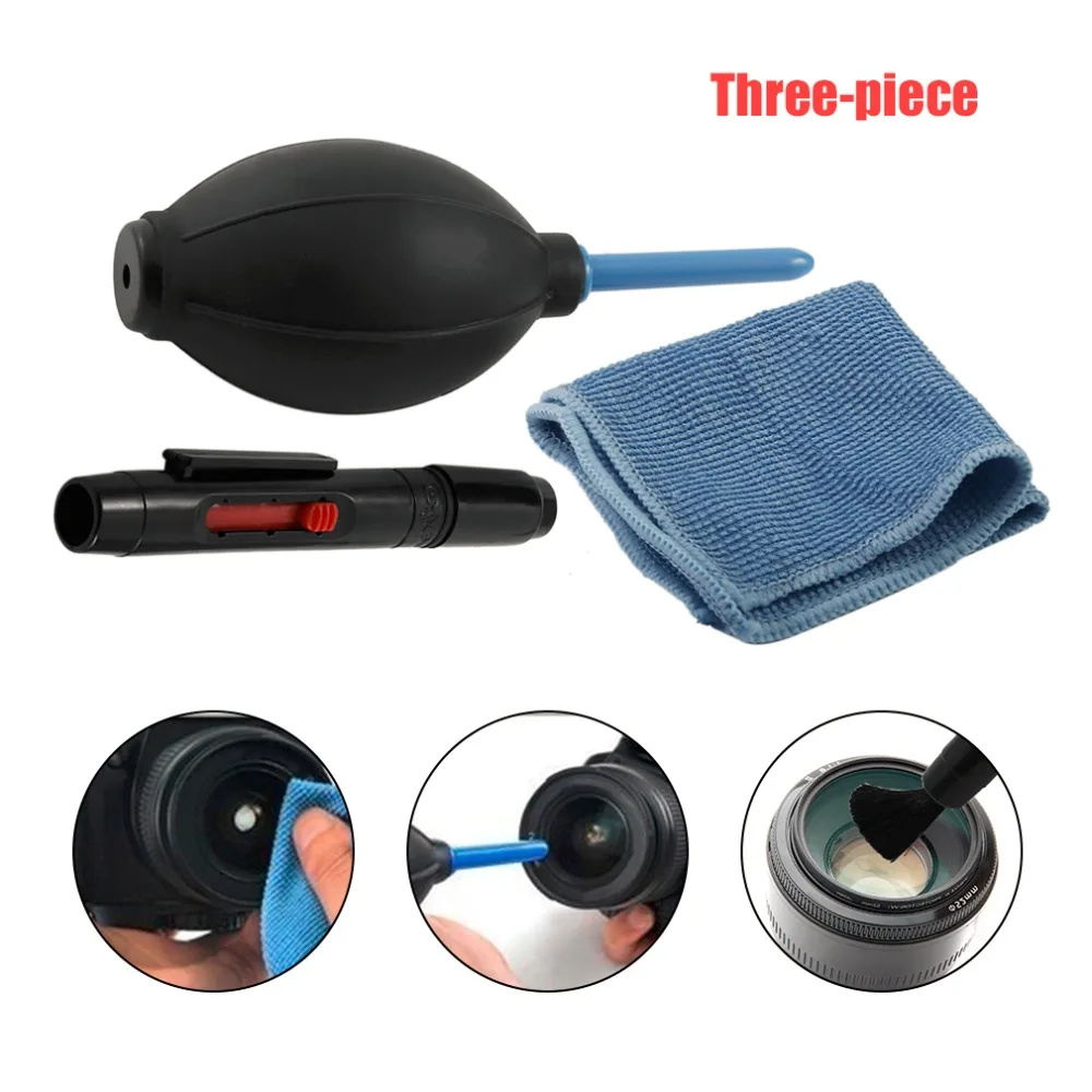 Cleaning Cloth Brush and Air Blower In 1 Set Digital Camera Cleaning kit Dust Photography Professional Cleaner Air Blower