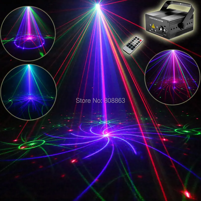 

ESHINY Mini R&G 4 Lens 128 Patterns Laser Projector Blue Led Club Party Bar DJ House Xmas Dance Lighting Effect Light N8-5RG128