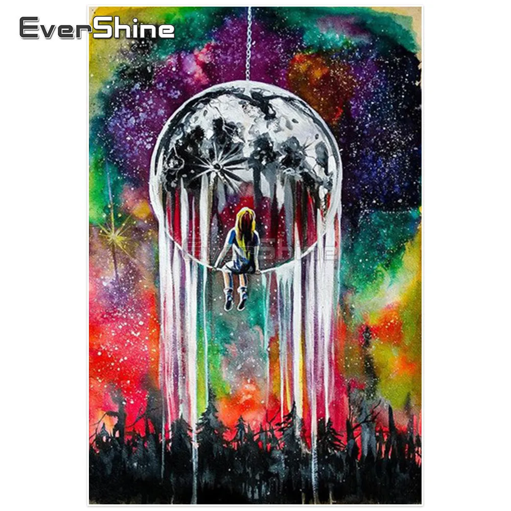 

Evershine Diamond Painting Full Square 5d Diy Girl Landscape Diamond Embroidery Patterns Rhinestones Mosaic Art Wall Decor Gift