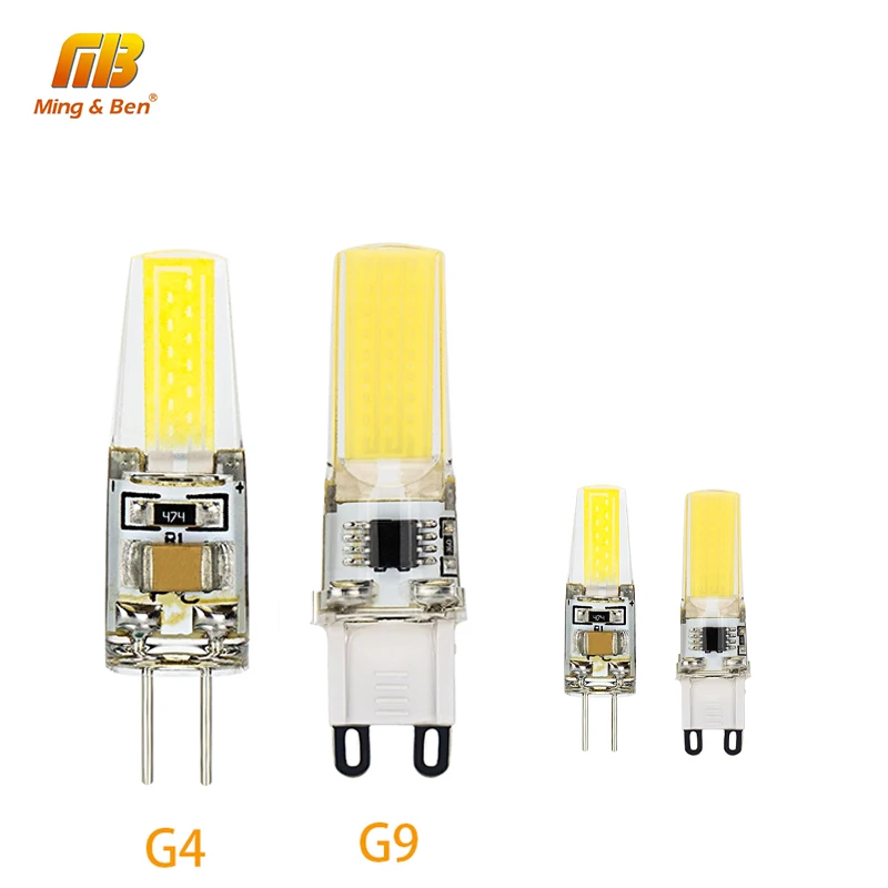 G4 G9 Светодиодная лампада DC 12 В AC 220 В 3 Вт Светодиодная лампа COB лампа Bombillas с регулируемой яркостью освещения замена галогенов для прожектора Хрустальная люстра