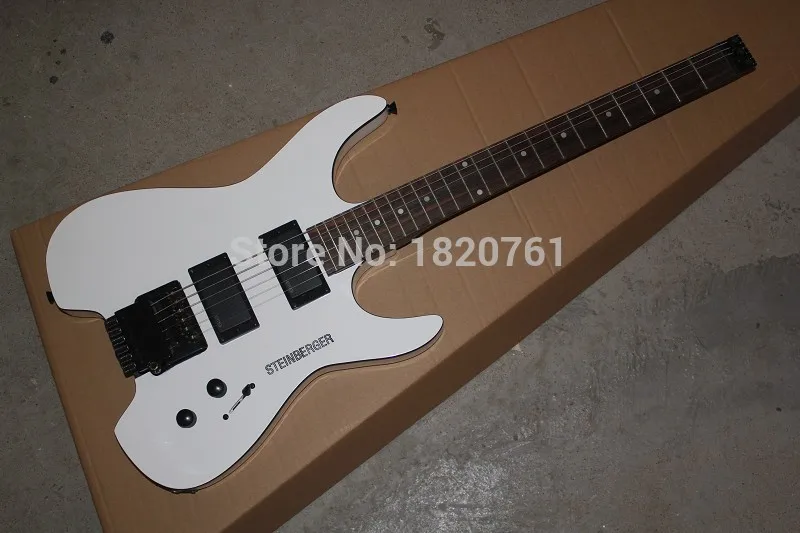 

Free shipping,wholesale STEINBERGER headless electric guitar white color with active pickups 1461