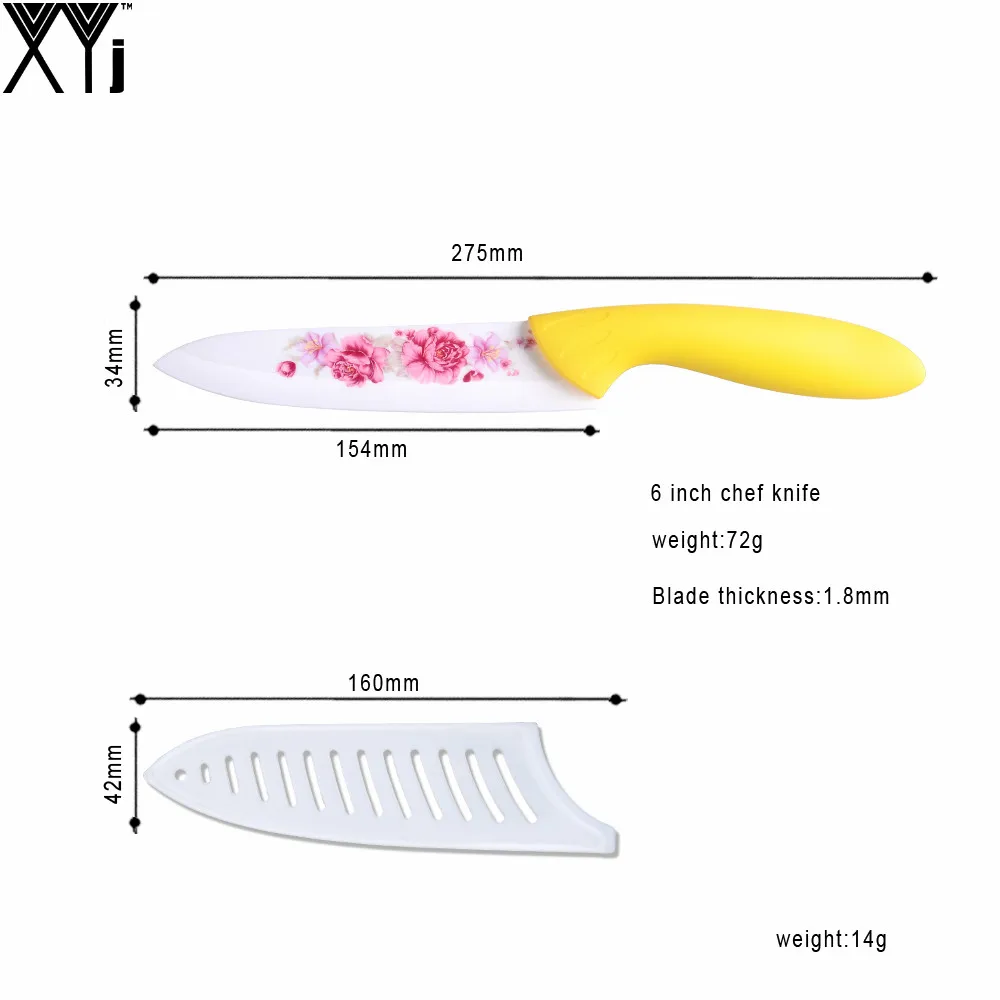 XYJ абсолютно Нескользящая ручка кухонный нож отличного качества 6 дюймов Керамический нож шеф-повара белый+ фиолетовый кухонные аксессуары Лидер продаж