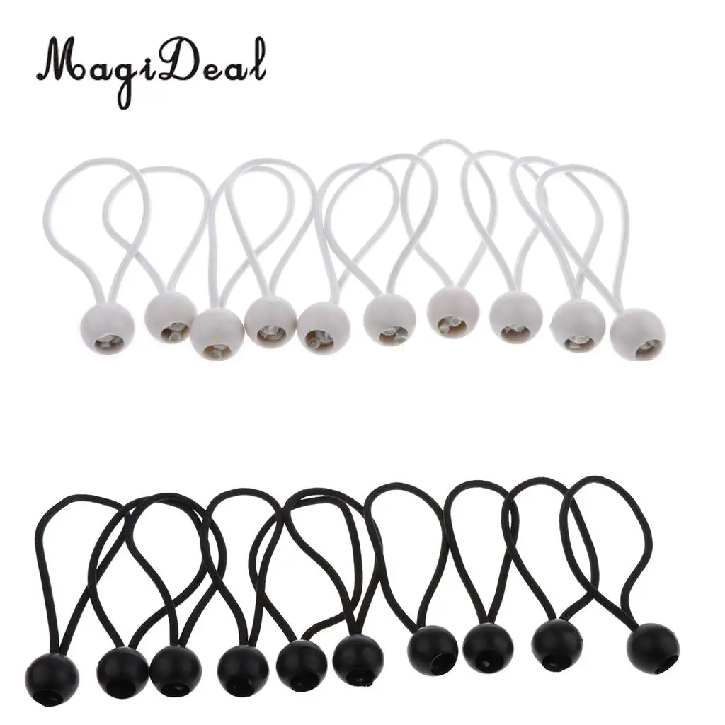 10 Pieces 16cm Heavy Duty Ball Bungee Cord Tie down Cord Canopy Straps Travel Luggage Tie Camping Tent Fixing Rope Tent Acess