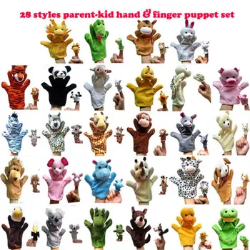 

56 pcs/lot Interactive with Kids Hand Puppets Finger Toys Baby Dolls Plush Puppets Funny Bedtimes Story Puppet Toys for Children